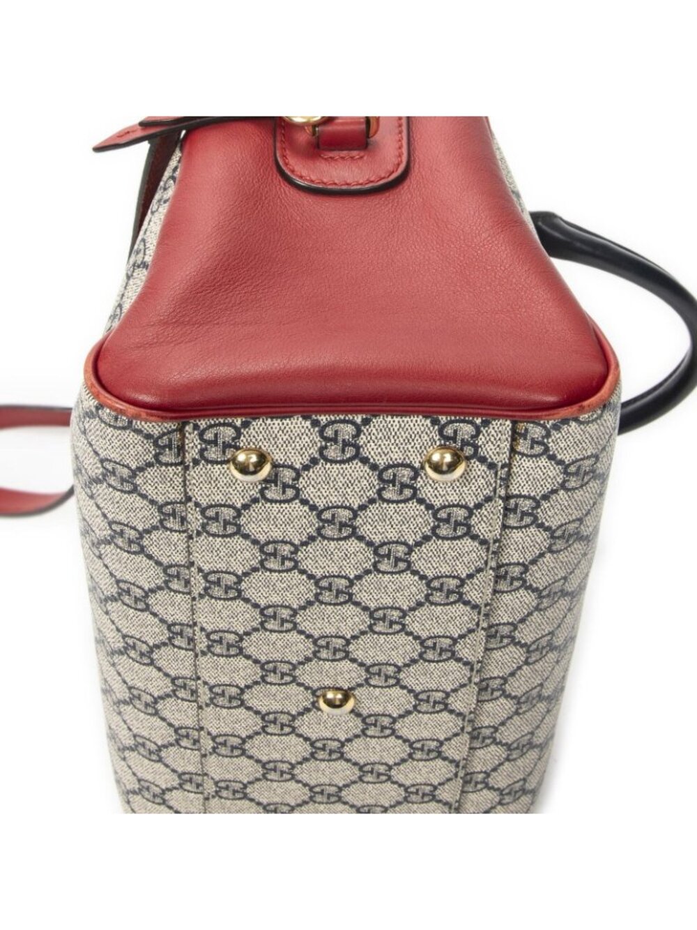 Gucci Small Boston Navy Beige Red Supreme Canvas Messenger - Picture 7 of 10